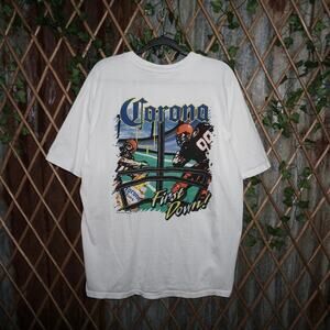 XL - Vintage Y2K corona extra beer football 1990s t-shirt